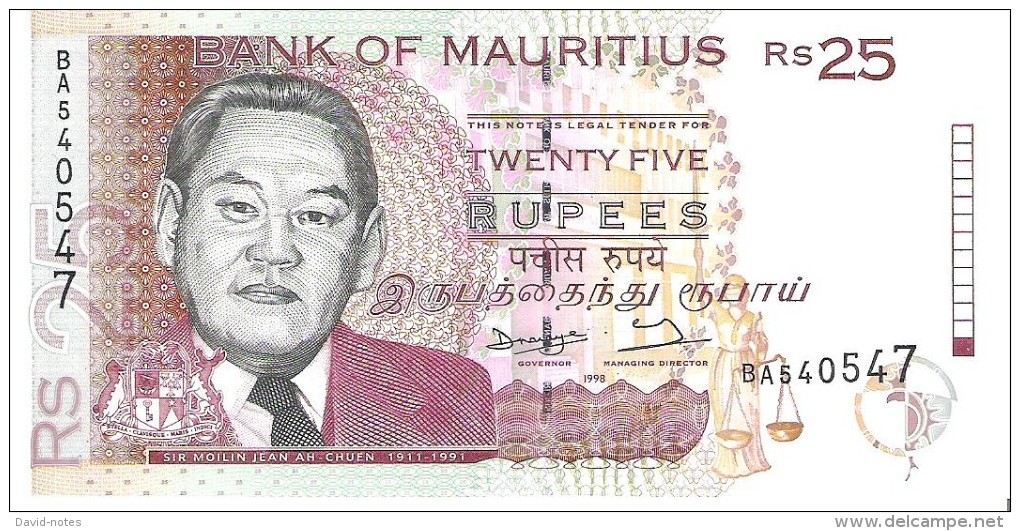 Mauritius - Pick 42 - 25 Rupees 1998 - Unc - Mauritius