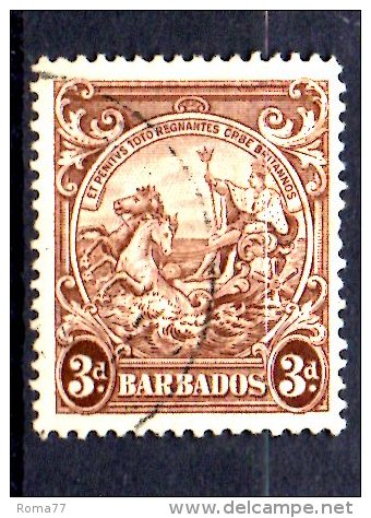 Y1066 - BARBADOS , Gibbons N. 252 Dent 13 1/2 X 13 Usato - Barbados (...-1966)