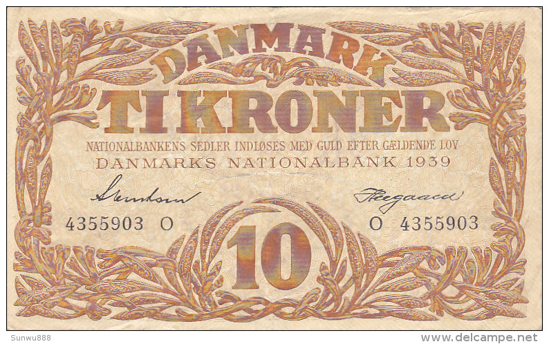 Danmark - 10 Ti Kroner 1939 - Danemark