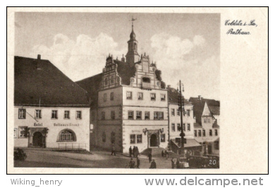 Colditz - S/w Rathaus Mit Hotel Goldenes Kreuz - Colditz