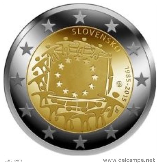 Slovakije 2015   2 Euro Comm. 30 Jaar Europese Vlag (gemeenschappelijke Munt)   UNC Uit De Rol  UNC Du Rouleaux  !! - Slovaquie