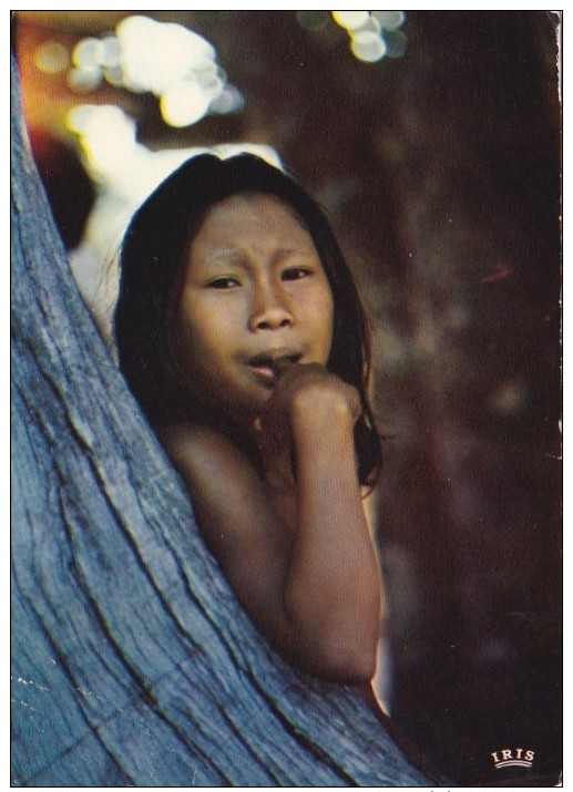 GUYANE  CAYENNE CPSM  Photo IRIS  Une Bien Belle Jeune INDIENNE Young Indian Girl GUIANA Timbre1986 - Cayenne