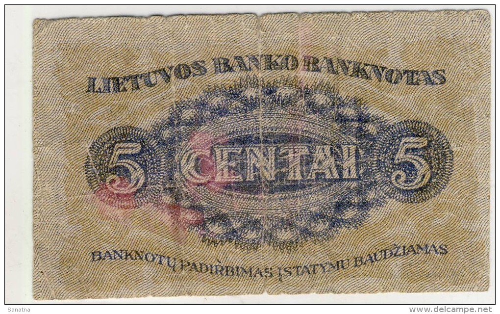 Del-01 004 5 Centai Kaunas 1922  Lapkricio  16 D Shipping Free - Lituania