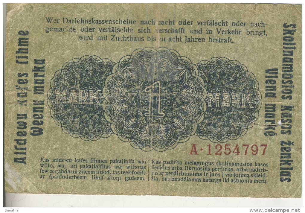 Del-01 027  1 Mark 1918 - Lithuania