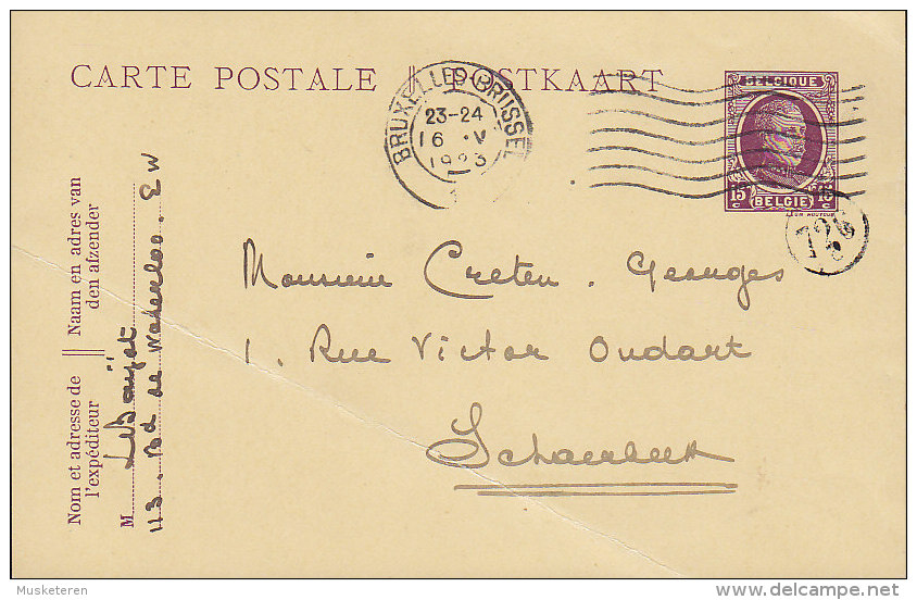 Belgium Postal Stationery Ganzsache Entier BRUXELLES 1923 SCHANDECK Germany (2 Scans) - Postkarten 1909-1934