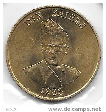 10 Zaires 1988 - Congo (Republic 1960)