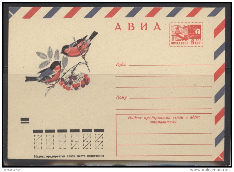 RUSSIA USSR Stamped Stationery Ganzsache 9303 1973.11.21 Air Mail Fauna Birds - 1970-79