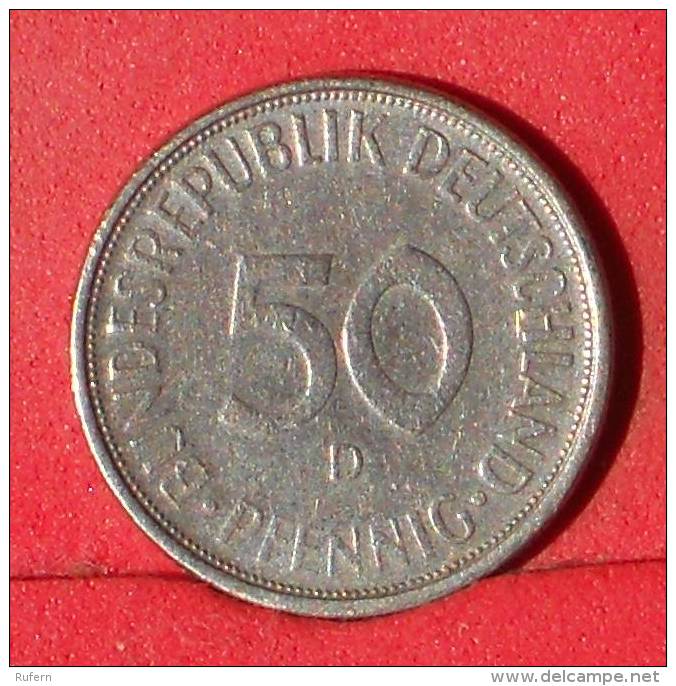 GERMANY FEDERAL REPUBLIK  50  PFENNIG  1971 D   KM# 109,1  -    (Nº12940) - 50 Pfennig