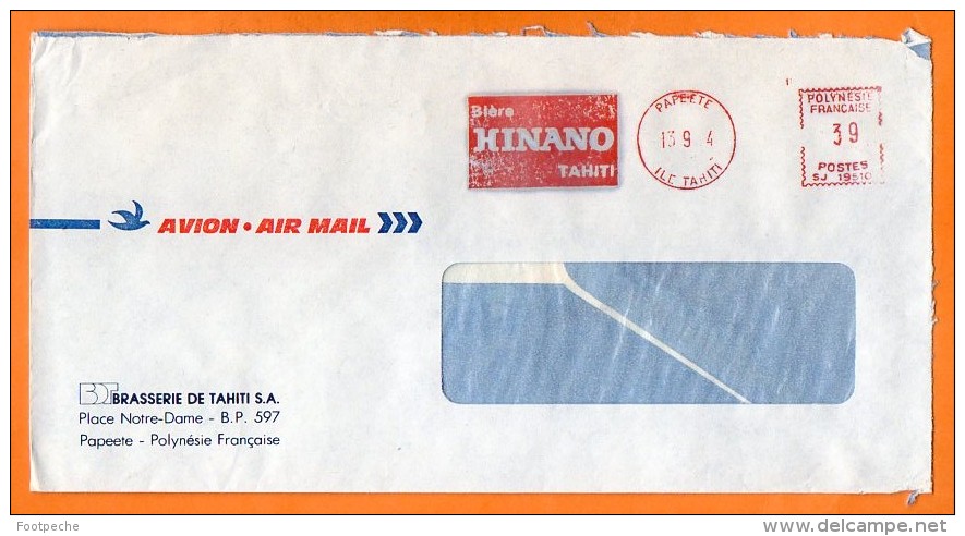 PAPETTE  BIER HINANO TAHITI  Lettre Entière N° EMA 1956 - Birre