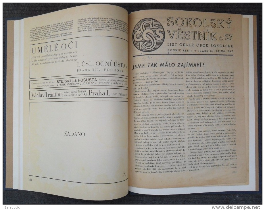 SOKOL SLOVANSKY OBZOR ILLUSTROVANA REVUE 1932, SOKOLSKY VESTNIK  List &#269;eské Obce Sokolské 1940 - Idiomas Eslavos