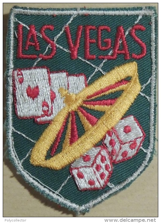 Patch Écusson Tissu Touristique : USA - Etats Unis - Las Vegas - Nevada - Roulette Dés Cartes - Ecussons Tissu