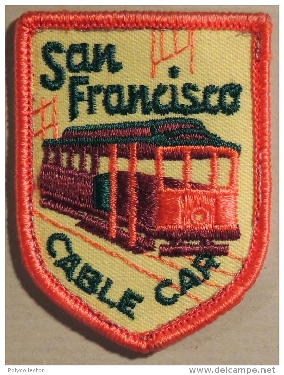 Patch Écusson Tissu Touristique : USA - Etats Unis - San Francisco - Californie - Cable Car - Tramway - Ecussons Tissu