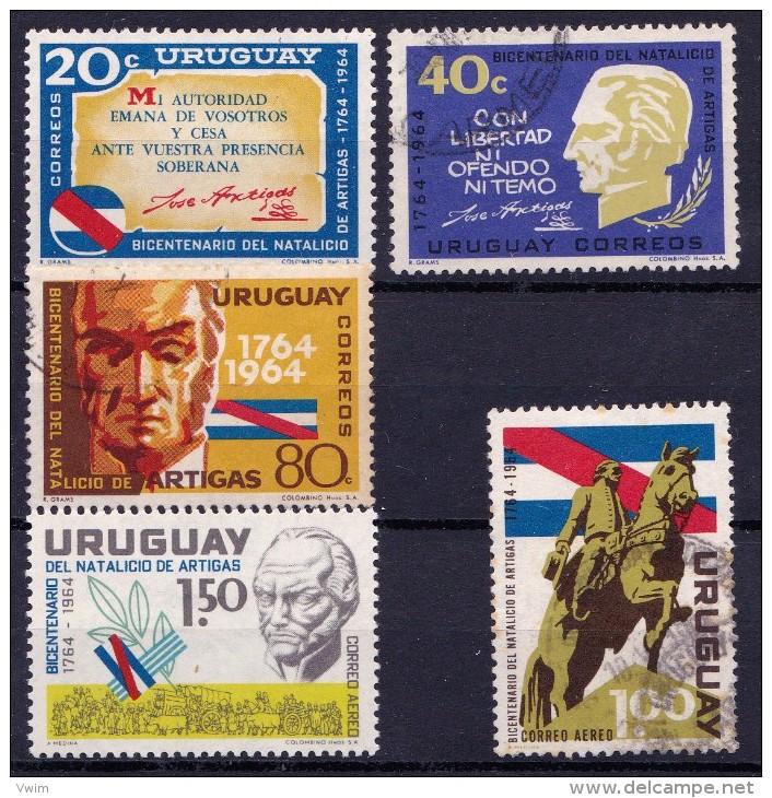 URUGUAY - 1965- Nrs. Mi 1006....1010 -  200 Th Birtday Of Gen.Artigas - * En ° - Uruguay