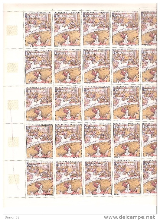 FRANCE  FEUILLE  COMPLETE DE 25 TIMBRES N°1588A NEUF ** MNH  DE1969 - Full Sheets