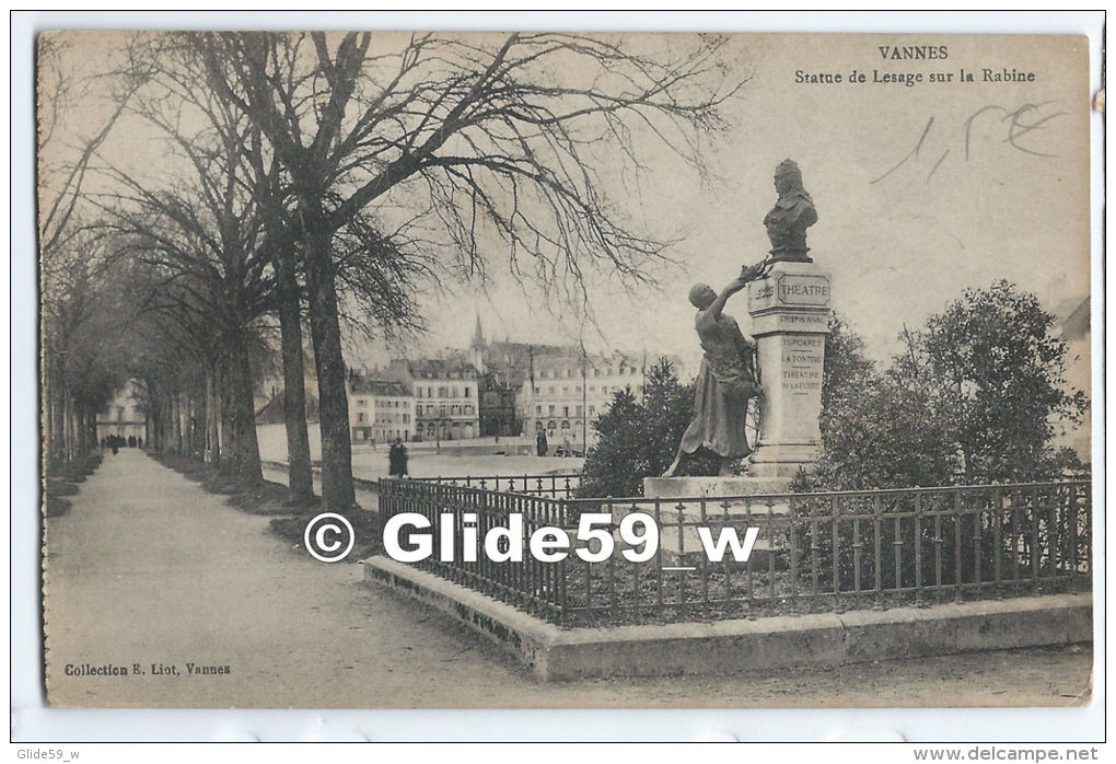 VANNES - Statue De Lesage Sur La Rabine - Vannes