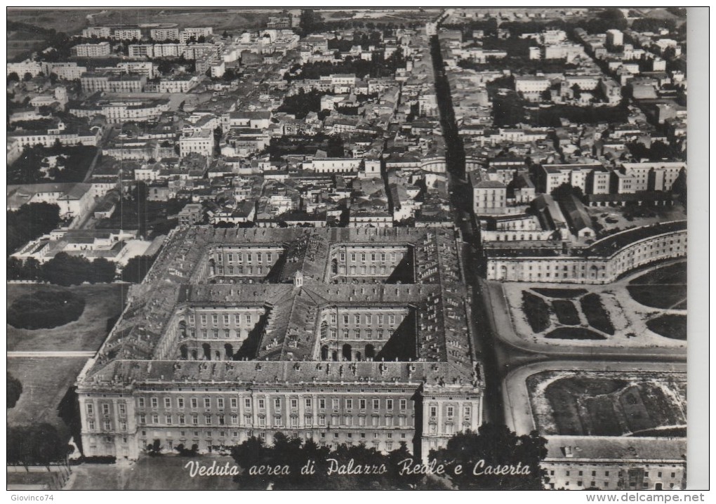 CASERTA - VEDUTA AEREA DI PALAZZO REALE E CASERTA.........F - Ercolano