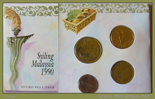 Malaysia 1990 Set Of 6 Coins (1+5+10+20+50 Cen + 1 Ringgit) UNC Malay Version - Malaysie