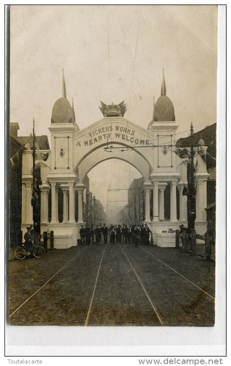 POST CARD Vickers Works Arch Brightside Sheffield Royal Visit 1905 - Sheffield