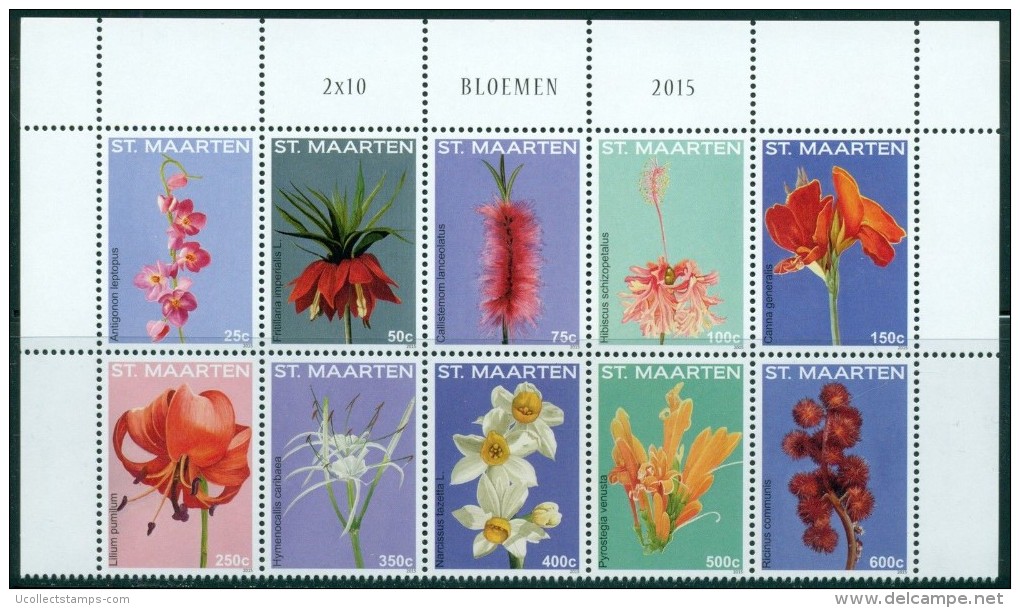 St Maarten  2015  Bloemen Flowers      Postfris/mnh/neuf - Neufs