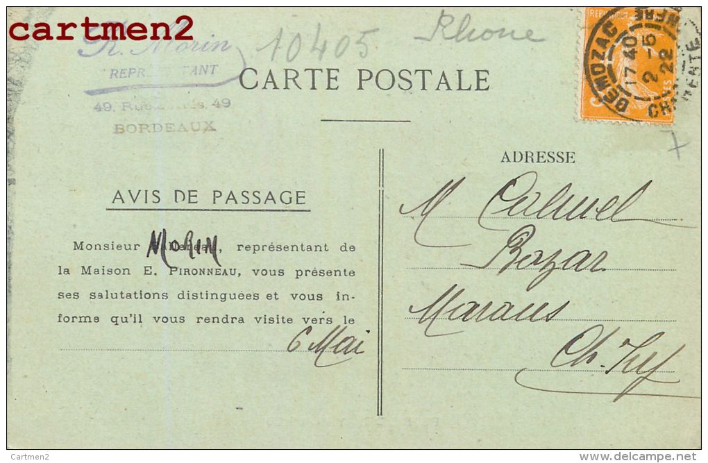 FOIRE DE LYON COURONNES MORTUAIRES POMPES FUNEBRES E. PIRONNEAU RUE DES PRAIRIES PARIS XXeme 75020 EXPOSITION - Altri & Non Classificati