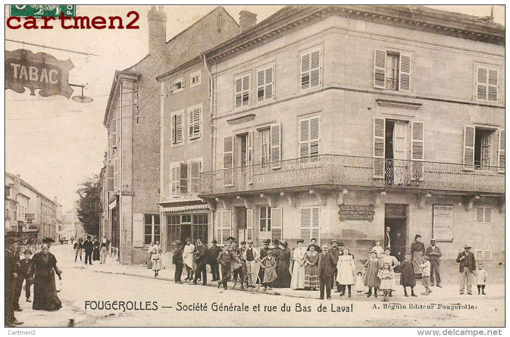 FOUGEROLLES SOCIETE GENERALE ET RUE DU BAS DE LAVAL TRES ANIMEE 70 - Andere & Zonder Classificatie