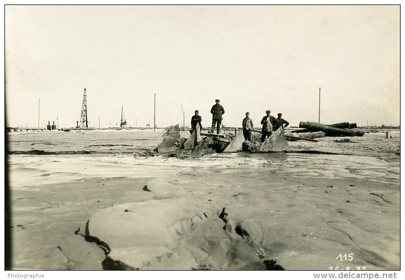 France Port De Dunkerque Travaux D'Extension Digue Sud &amp; Ouest Ancienne Photo 1931 - Places