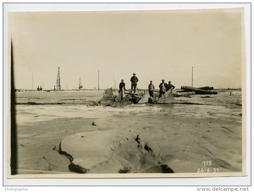 France Port De Dunkerque Travaux D'Extension Digue Sud &amp; Ouest Ancienne Photo 1931 - Places