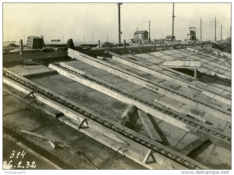 France Port De Dunkerque Travaux D'Extension Digue Sud &amp; Ouest Ancienne Photo 1931 - Places