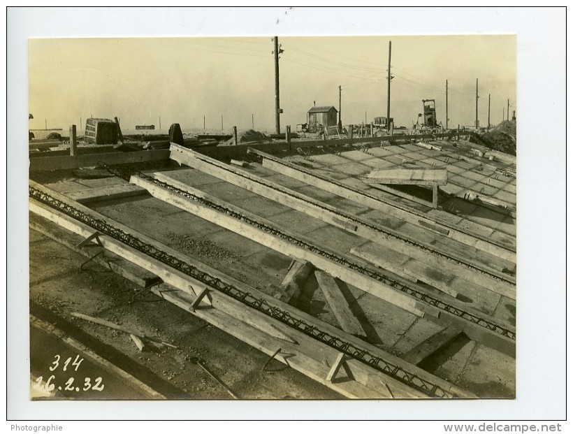 France Port De Dunkerque Travaux D'Extension Digue Sud &amp; Ouest Ancienne Photo 1931 - Places