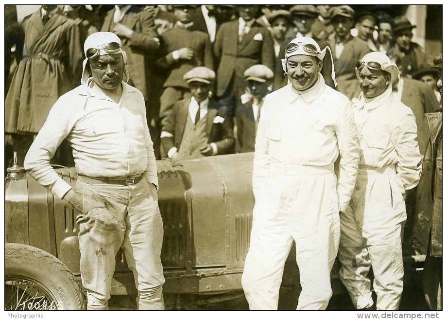 Sicile Palerme Course Targa Florio Pilote Boillot Sur Peugeot Ancienne Photo Rol 1925 - Cars