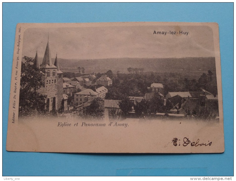 Amay-lez-Huy - Eglise Et Panorama D'Amay ( Félix De Ruyter ) Anno 1903 ( Zie/voir Foto Voor Details ) !! - Hoei