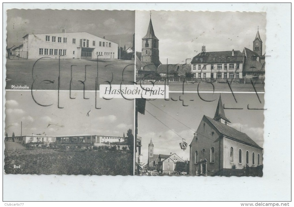 Hassloch (Allemagne, Rhénanie-Palatinat) : 4 Blick Mit Pfalzhalle Im 1959 PF. - Hassloch