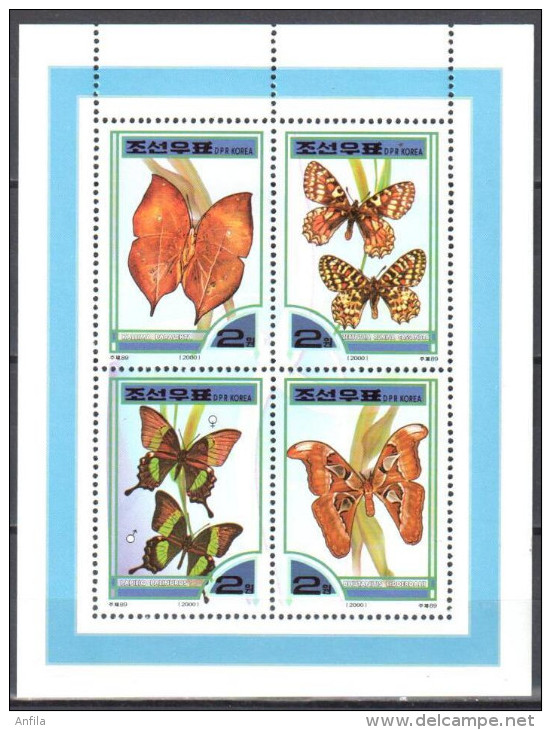 Korea North 2000 - Butterflies  - Papillons Mi Bl. 458A MNH (**) - Schmetterlinge