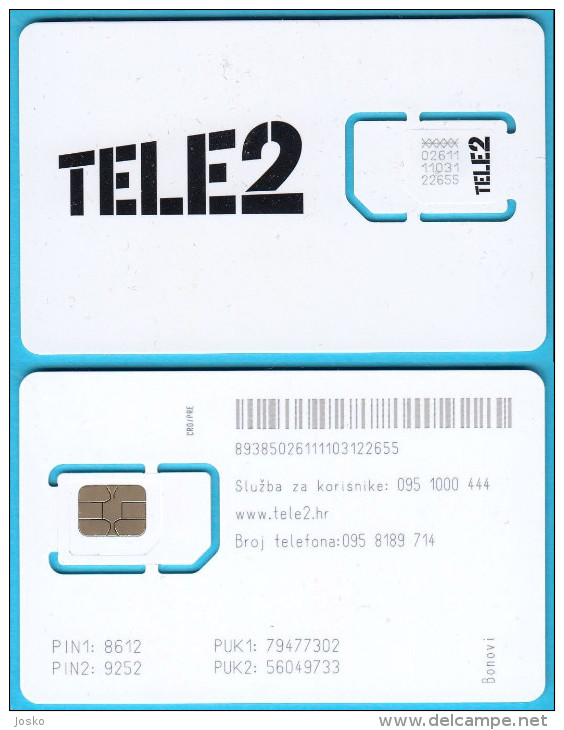 TELE2   ( Croatia Mint & Rare GSM SIM Card )  - Mint Card , Never Used - Kroatien