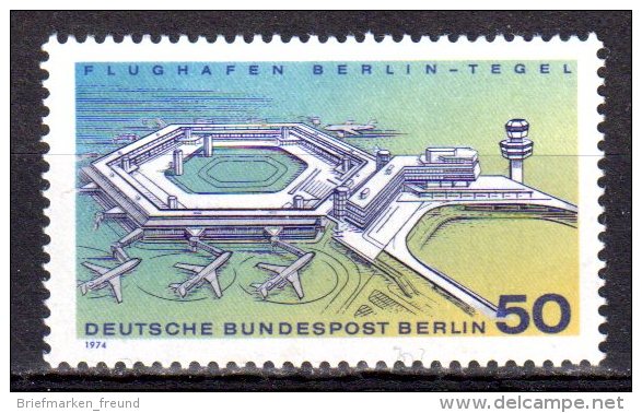 Berlin 1974 Mi. 477 ** Flughafen Berlin-Tegel Postfrisch (6872) - Ongebruikt