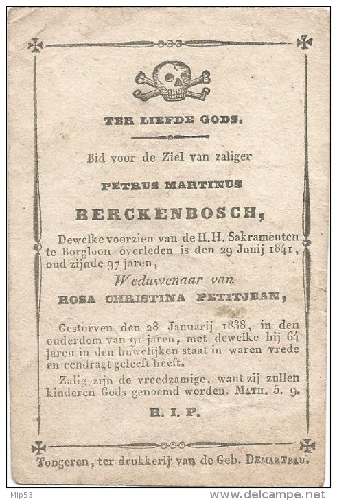 75.PETRUS MARTINUS BERCKENBOSCH - BORGLOON 1841 - Imágenes Religiosas