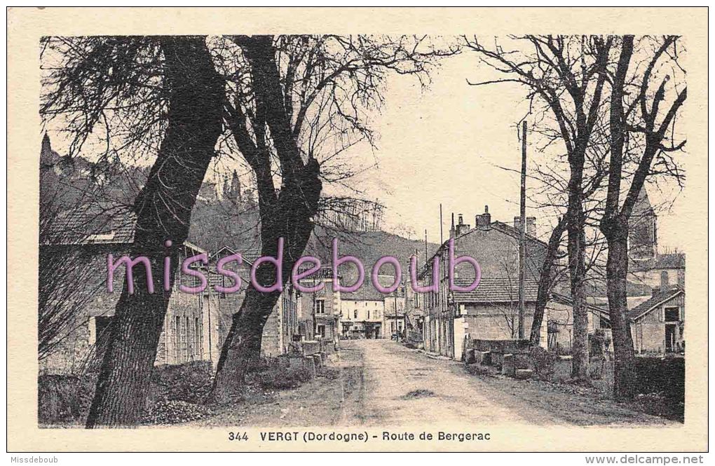 24 - VERGT -Route De Bergerac  - Dos Vierge  -  TTBE-  2 Cans - Autres & Non Classés