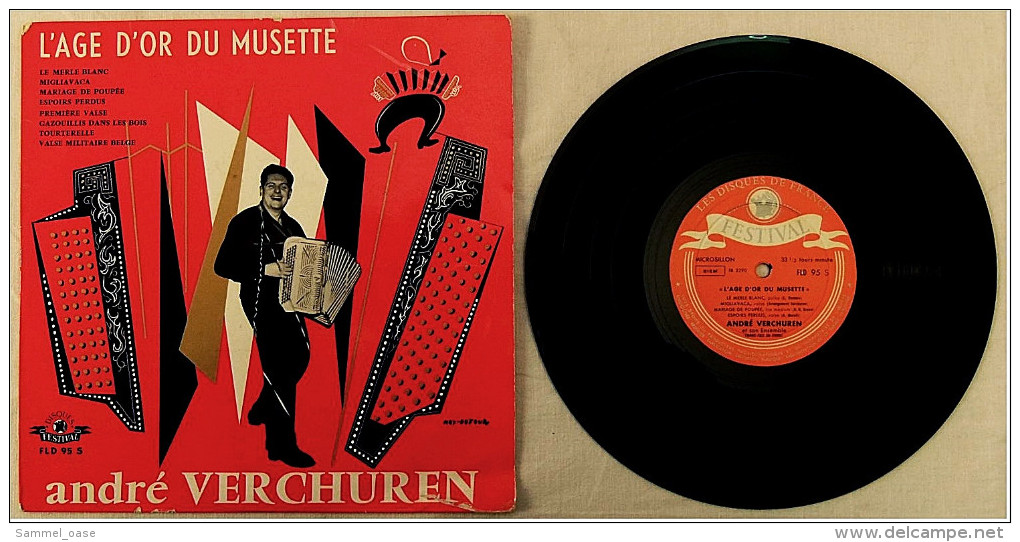 LP / Vinyl 10" Zoll  -  Andre Verchuren  -  L Age D Or Du Musette  -  Nr. FLD 95 S Von Festival Ca. 1958 - Instrumental