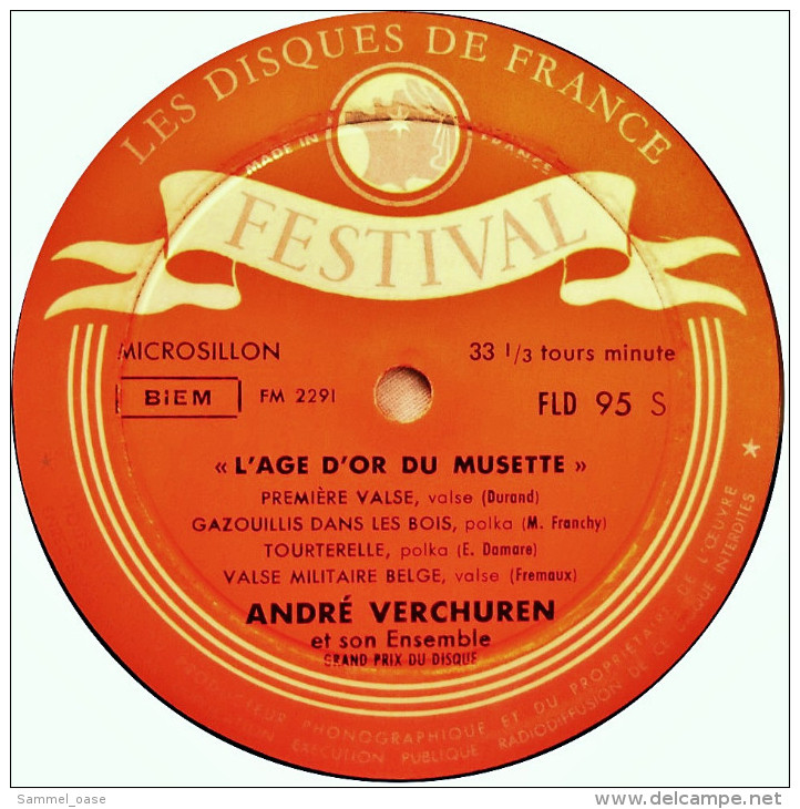 LP / Vinyl 10" Zoll  -  Andre Verchuren  -  L Age D Or Du Musette  -  Nr. FLD 95 S Von Festival Ca. 1958 - Instrumental