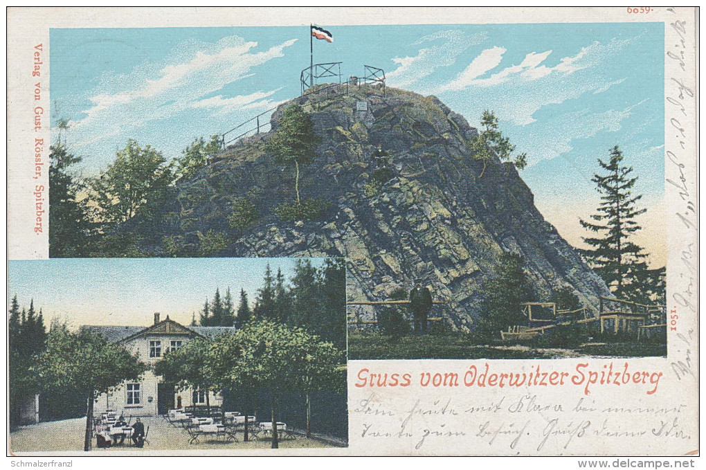 Litho AK Gruss Vom Oderwitzer Spitzberg Gasthaus Baude Oderwitz Oberoderwitz Bei Eibau Neugersdorf Herrnhut Zittau - Neugersdorf