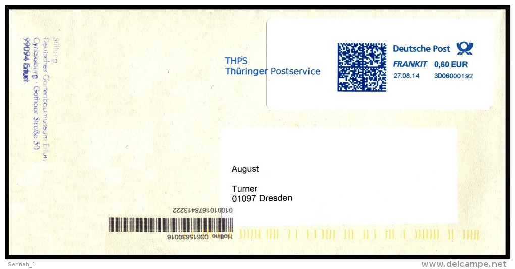 Bund / Germany: Stempel 'THPS - Thüringer Postservice, 2014' / Cancel 'Thuringia Postal Service', [99090 Erfurt] - Privados & Locales