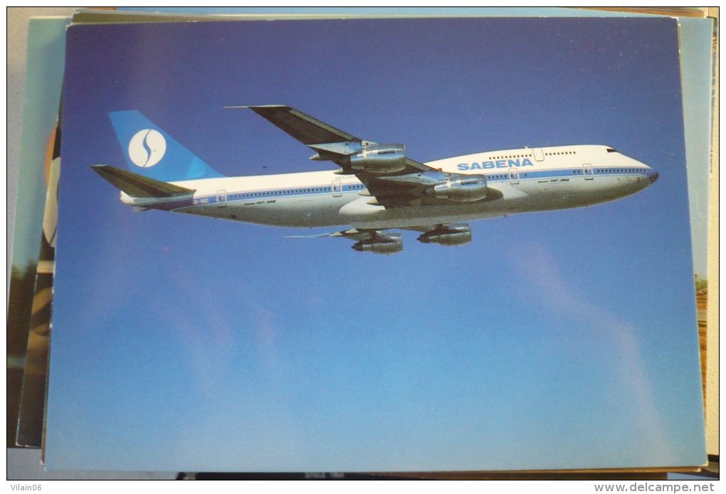 AIRLINES ISSUE / CARTE COMPAGNIE          SABENA     B 747 300 - 1946-....: Era Moderna