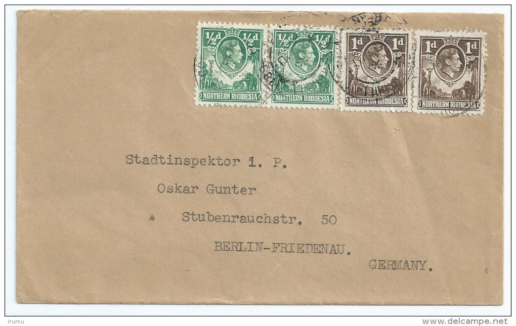 Northern Rhodesia Letter To Germany (SN 2441) - Northern Rhodesia (...-1963)