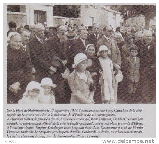 2000  --  VENDEE 85 --   CEREMONIE A ELBEE  NOIRMOUTIER LE 17 SEPT 1933   3A640 - Collections