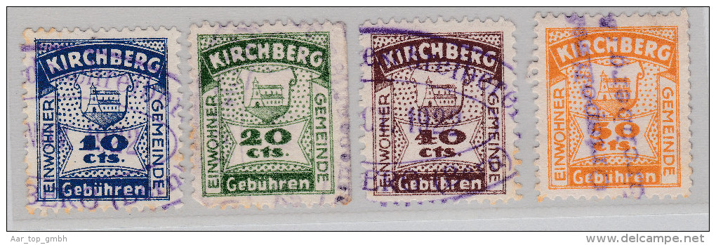 Heimat BE Kirchberg Lot Mit 4 Fiskalmarken Gebührenmarken - Revenue Stamps