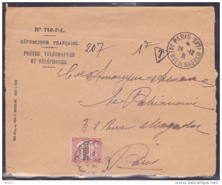 France Taxe - Lettre - 1859-1959 Brieven & Documenten