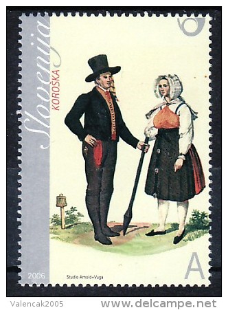 1262/ Slowenien Slovenia 2006 Mi.No. 571 ** MNH Volkstracht National Costume From Carinthia - Eslovenia