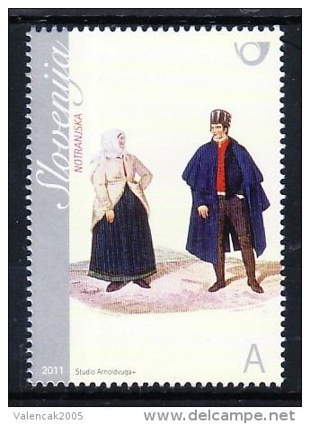 1155/ Slowenien Slovenia Slovenie 2011 Mi.No. 877 ** MNH Volkstracht National Costume From Notranjska - Eslovenia