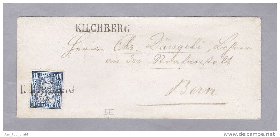 Heimat BE Kilchberg 1865-08-03 Langstempel Auf Brief Nach Bern Mit 10Rp. Blau Zu#31 Sitzende Helvetia - Briefe U. Dokumente