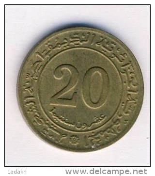 MONNAIE ALGERIE 1972 # 20 CENTIMES F A O - Algeria